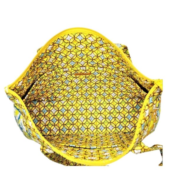 She's Got Baggage Large Yellow Print Multi-Pocket Sunflower Tote Bag - Picture 3 of 16